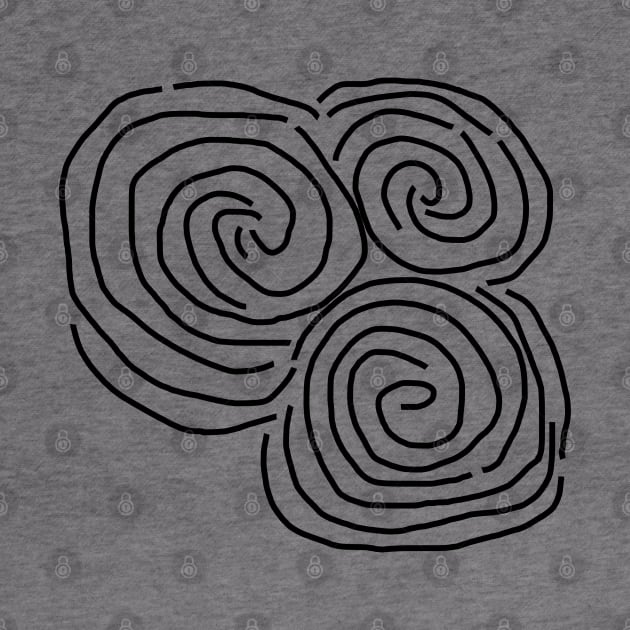 Newgrange Celtic Spiral Irish Line Drawing by ellenhenryart